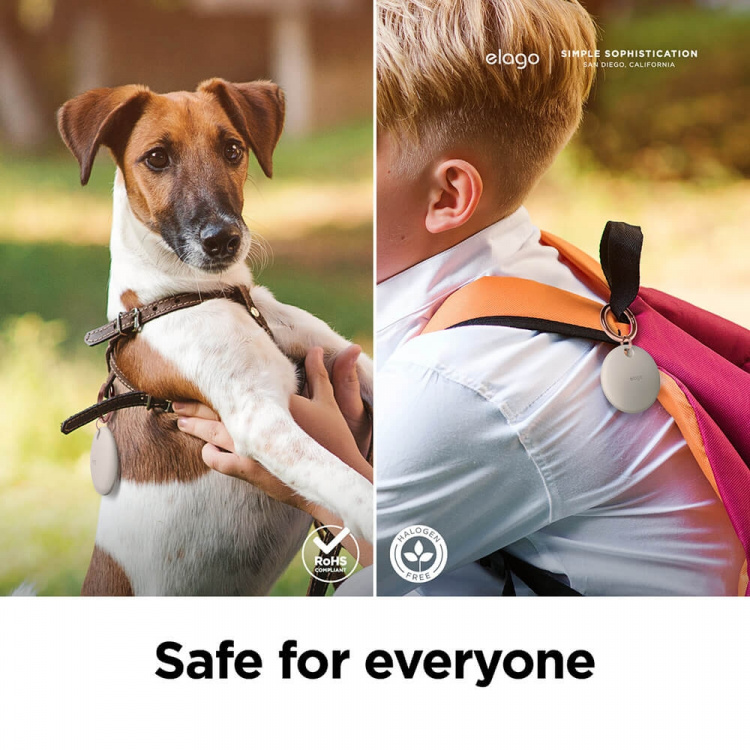 Elago Case with Key Chain for AirTag Light Gray Elago Case with Key Chain for AirTag Light Gray