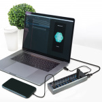 LogiLink USB-hub 10+1-port med separata På/Av-knappar USB 3.2 Gen 1