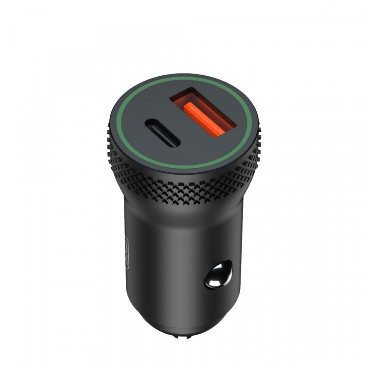 Xo CC33 - Car Charger PD QC 3.0, 18W, 1x USB, 1x USB-C, Black