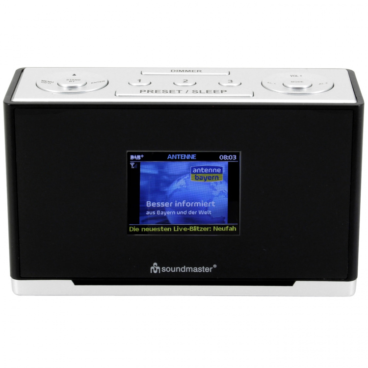 Soundmaster UR240SW DAB+/FM radio med snabbval och klockradio-funktion