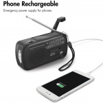 LogiLink Vevradio med ficklampa och solcell Svart