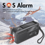 LogiLink Vevradio med ficklampa och solcell Svart