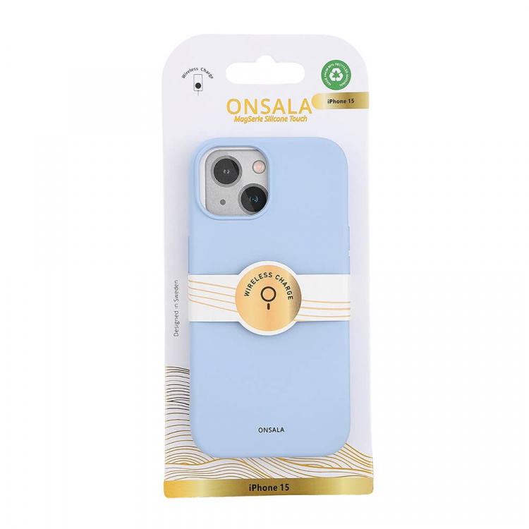 Onsala Phone Case with Silicone Feel MagSeries Light Blue - iPhone 15