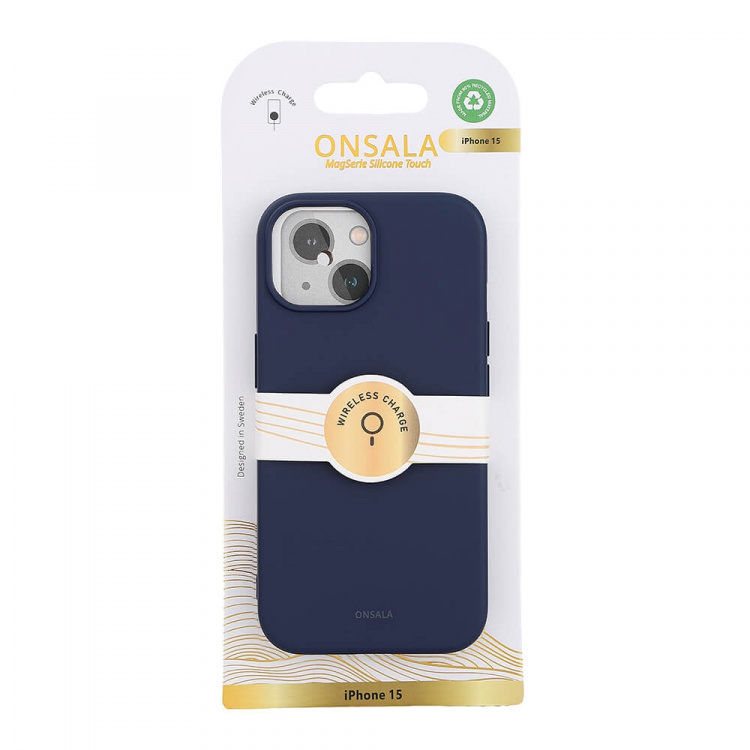Onsala Phone Case with Silicone Feel MagSeries Dark Blue - iPhone 15