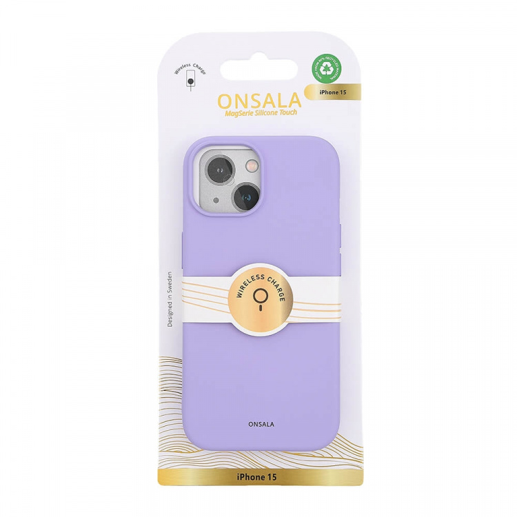 Onsala Phone Case with Silicone Feel MagSeries Purple - iPhone 15 Onsala Phone Case with Silicone Feel MagSeries Purple - iPhone 15