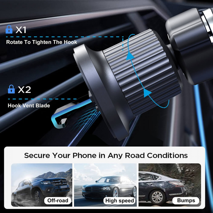 Gear MagSerie Phone Holder Airwent MagSafe Charge 15W Wireless