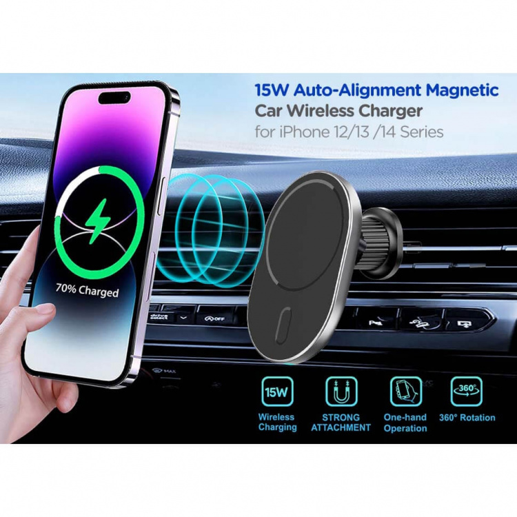 Gear MagSerie Phone Holder Airwent MagSafe Charge 15W Wireless