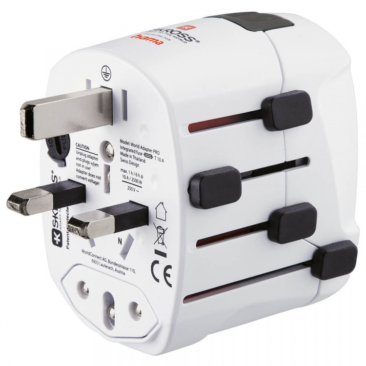 Hama World Travel Adapter Pro EU-WORLD 3-pin Hama World Travel Adapter Pro EU-WORLD 3-pin