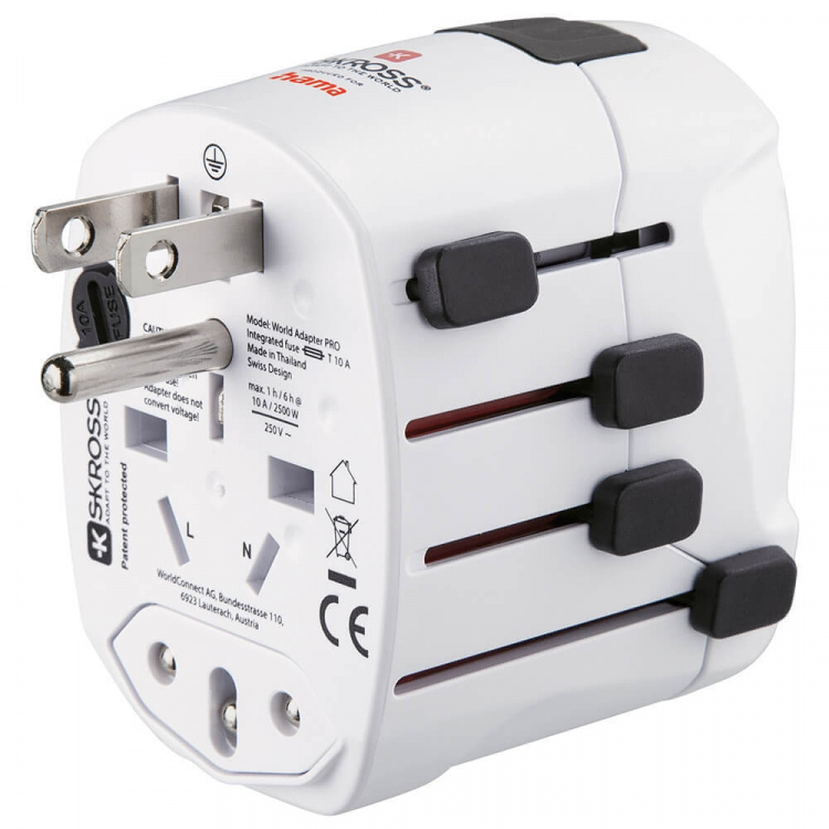 Hama World Travel Adapter Pro EU-WORLD 3-pin Hama World Travel Adapter Pro EU-WORLD 3-pin