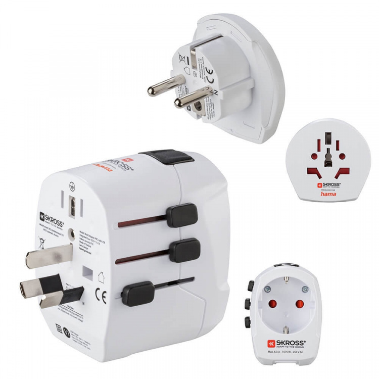 Hama World Travel Adapter Pro Light USB 3-pin Hama World Travel Adapter Pro Light USB 3-pin