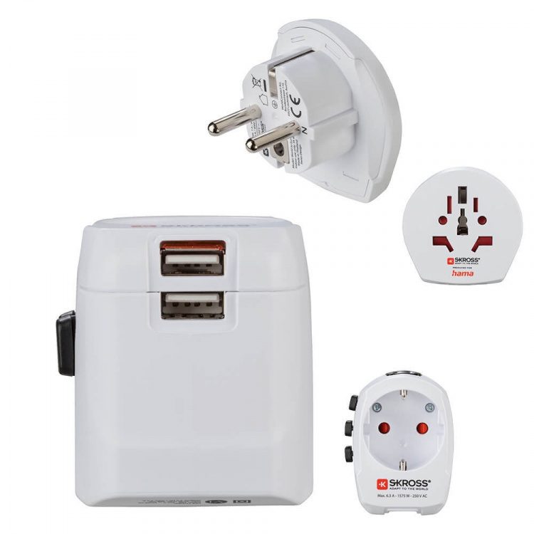 Hama World Travel Adapter Pro Light USB 3-pin Hama World Travel Adapter Pro Light USB 3-pin