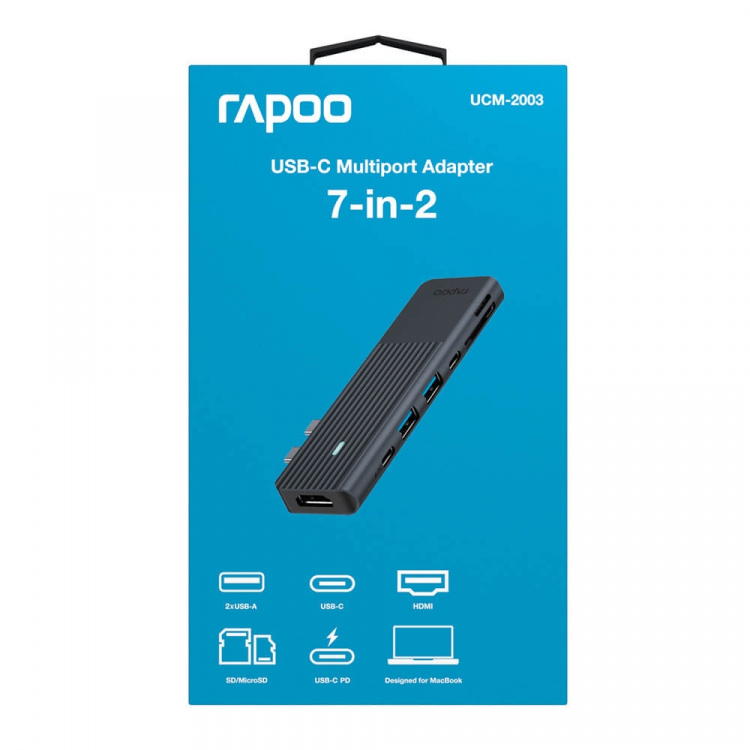 Rapoo Multiport USB-C UCM-2003 7-i-2 USB-C-Adapter (MacBook)