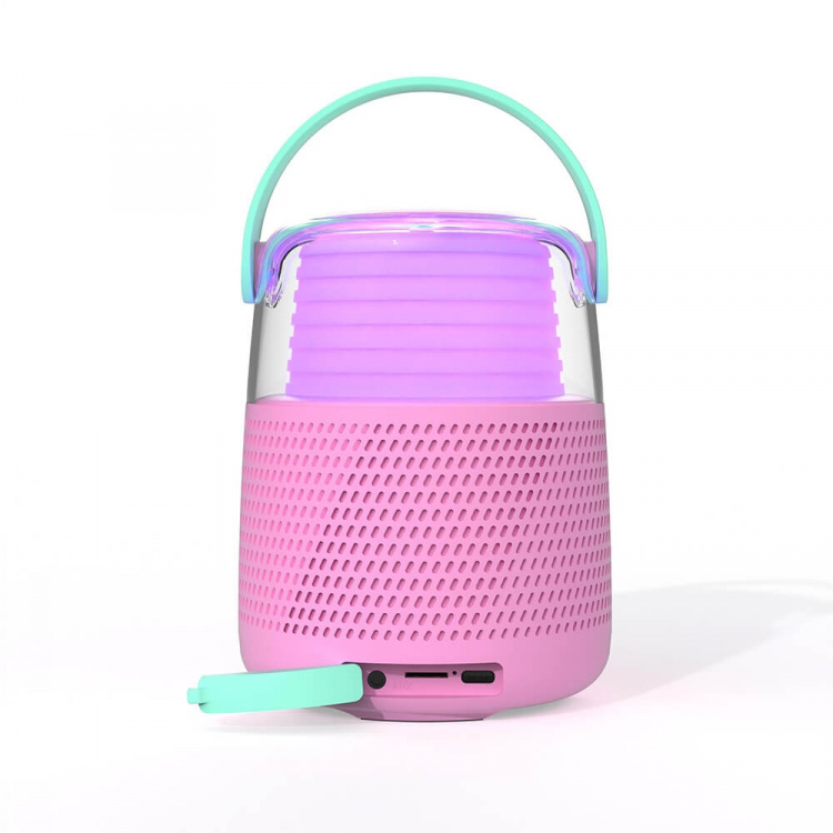 Mobility On Board Speaker Karaoke Kit Mic LED Pink