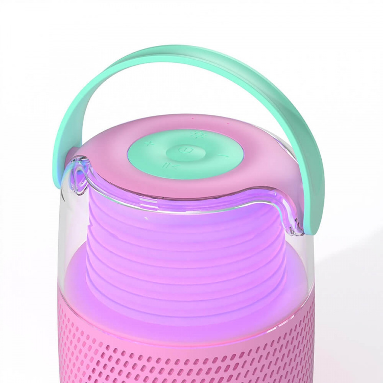 Mobility On Board Speaker Karaoke Kit Mic LED Pink