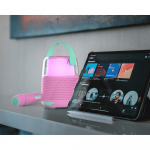 Mobility On Board Speaker Karaoke Kit Mic LED Pink
