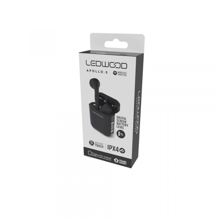 LEDWOOD Headphone Apollo TWS True Wireless In-Ear Black Mic LEDWOOD Headphone Apollo TWS True Wireless In-Ear Black Mic