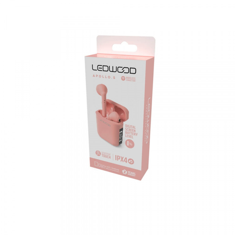 LEDWOOD Headphone Apollo TWS True Wireless In-Ear Pink Mic