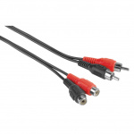 Hama R Audio Cable, 2 RCA plugs - 2 RCA sockets, 2.5 m Hama R Audio Cable, 2 RCA plugs - 2 RCA sockets, 2.5 m