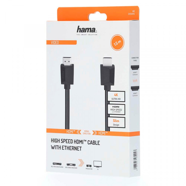 Hama Cable HDMI High Speed 4K 18 Gbit/s 1.5m