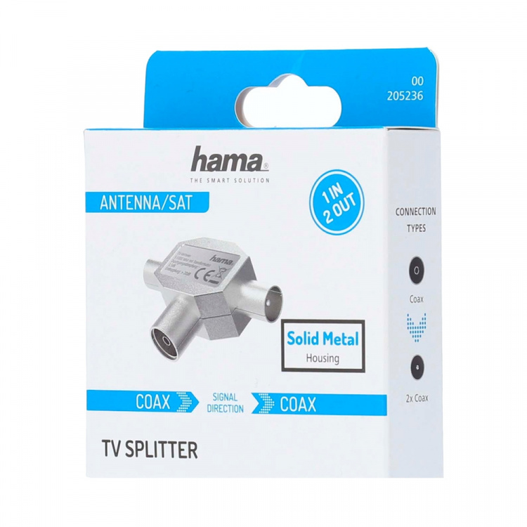 Hama Antenna Splitter Coax 1-2 for TV