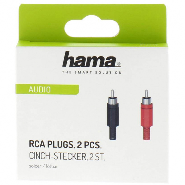 Hama Kontakter 2xRCA Hane Lödbar