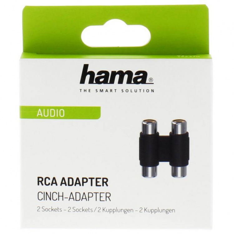 Hama Adapter Audio 2xRCA Female-Female Black