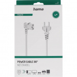Hama Power Cable Angled 3-pole White 5.0m Hama Power Cable Angled 3-pole White 5.0m