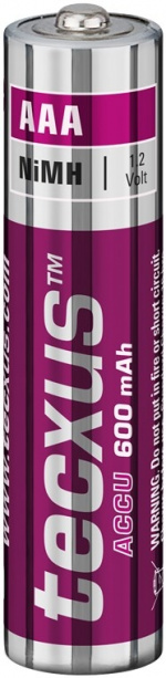 tecxus AAA (Micro)/HR03 Rechargeable - 600 mAh, 4 pcs. blister Nickel-metal hydride battery (NiMH), 1.2 V