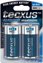 tecxus LR20/D (Mono) Battery, 2 pc. blister alkaline manganese battery, 1.5 V