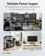 Goobay 6-Way Power Strip, 5 m, black 6x safety sockets CEE 7/4 Goobay 6-Way Power Strip, 5 m, black 6x safety sockets CEE 7/4