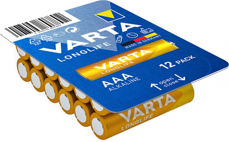 Varta LR03/AAA (Micro) (4103) Battery, 12 pcs. box alkaline manganese battery, 1.5 V