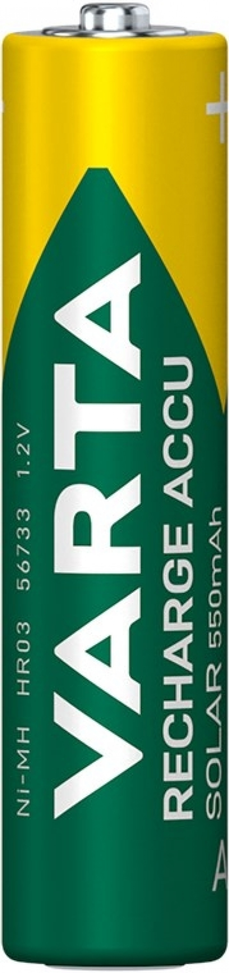 Varta AAA (Micro)/HR03 (56733) Rechargeable - 550 mAh, 2 pc. blister Nickel-metal hydride battery (NiMH), 1.2 V