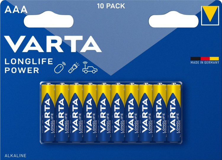 Varta LR03/AAA (Micro) (4903) Battery, 10 pcs. blister alkaline manganese battery, 1.5 V