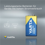 Varta 6LR61/6LP3146/9 V Block (4922) Battery, 1 pc. bulk alkaline manganese battery, 9 V