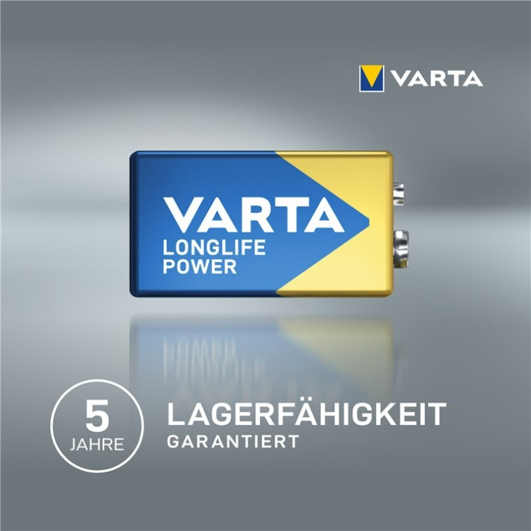 Varta 6LR61/6LP3146/9 V Block (4922) Battery, 1 pc. bulk alkaline manganese battery, 9 V