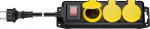 Goobay 3-Way Extension Lead, Splash-proof, 3 m 3x safety sockets with protective covers, suitable for outdoor use