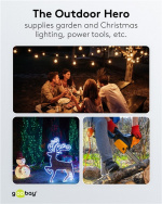 Goobay 3-Way Extension Lead, Splash-proof, 3 m 3x safety sockets with protective covers, suitable for outdoor use