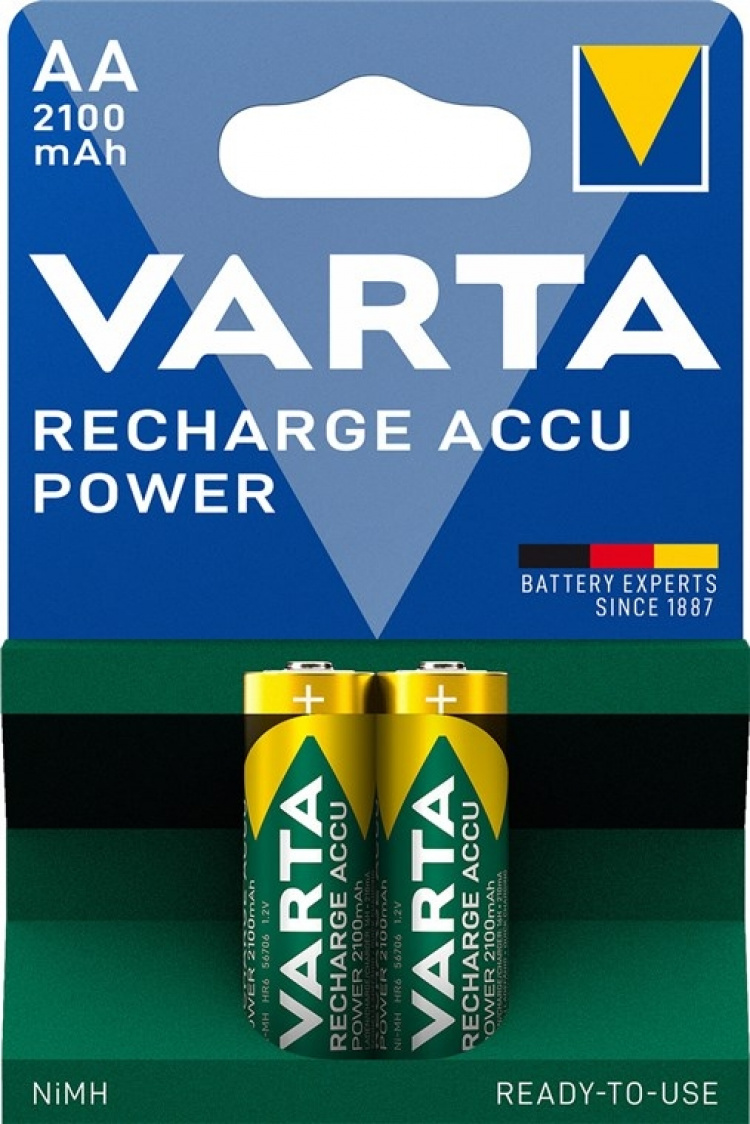 Varta AA (Mignon)/HR6 (56706) Rechargeable - 2100 mAh, 2 pc. blister Low-self-discharge NiMH battery (ready-to-use), 1.2 V