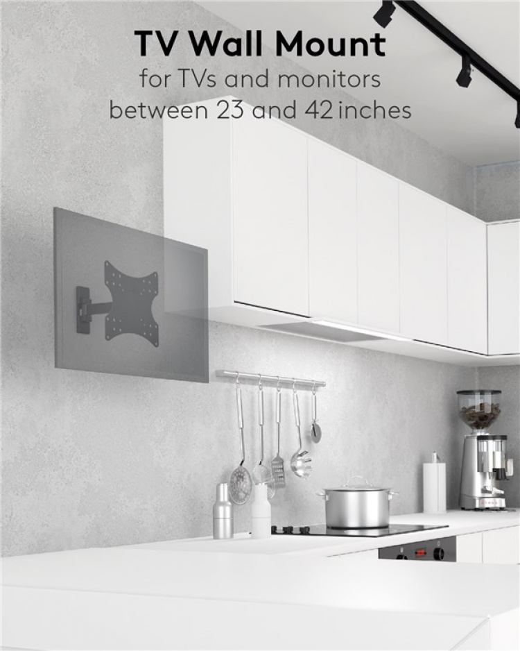 Goobay TV wall mount Basic FULLMOTION (S) for TVs from 23 to 42 inch (58-107cm), fully mobile (swivel and tilt) up to 20 kg