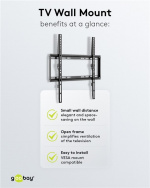 Goobay TV wall mount Basic FIXED (M) for TVs from 32 to 55 inch (81-140 cm) up to 35 kg Goobay TV wall mount Basic FIXED (M) for TVs from 32 to 55 inch (81-140 cm) up to 35 kg