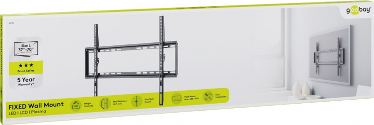 Goobay TV wall mount Basic FIXED (L) for TVs from 37 to 70 inch (94-178 cm) to 35 kg