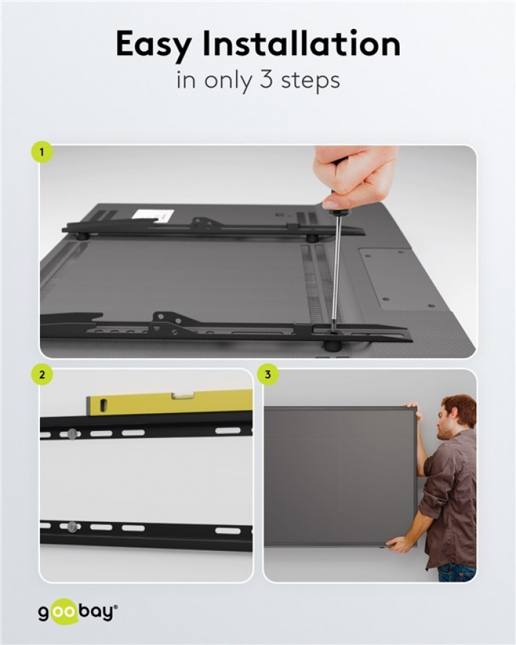 Goobay TV wall mount Basic FIXED (L) for TVs from 37 to 70 inch (94-178 cm) to 35 kg