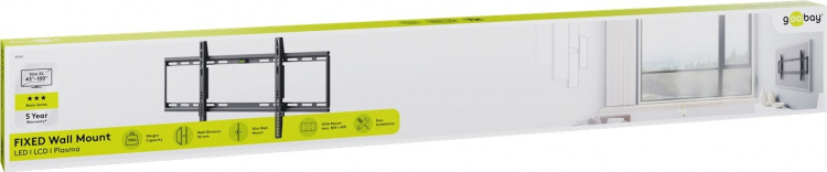 Goobay TV wall mount Basic FIXED (XL) for TVs from 43 to 100 inch (109-254 cm) to 75 kg