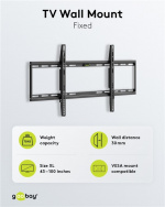 Goobay TV wall mount Basic FIXED (XL) for TVs from 43 to 100 inch (109-254 cm) to 75 kg