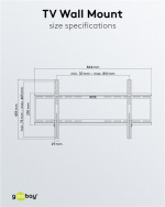 Goobay TV wall mount Basic FIXED (XL) for TVs from 43 to 100 inch (109-254 cm) to 75 kg