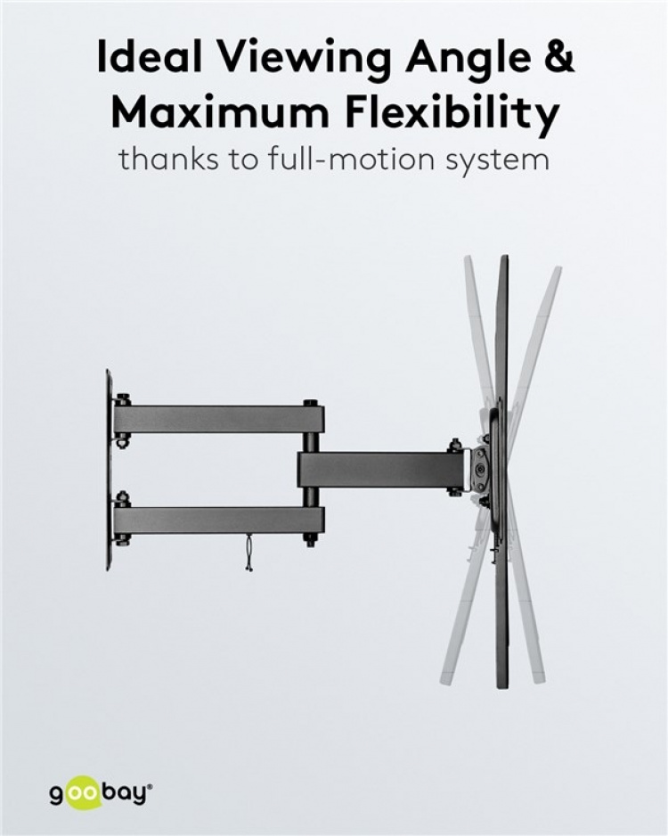 Goobay TV wall mount Basic FULLMOTION (M) for TVs from 32 to 55 inch (81-140 cm), fully mobile (swivel and tilt) up to 35 kg