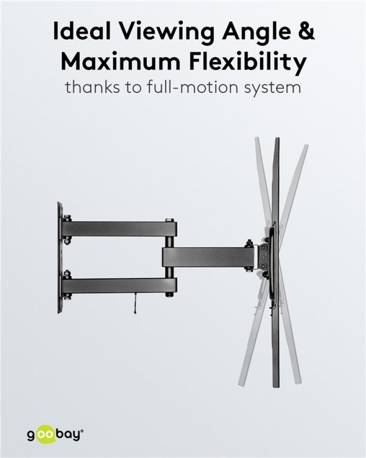 Goobay TV wall mount Basic FULLMOTION (L) for TVs from 37 to 70 inch (94-178 cm), fully mobile (swivel and tilt) up to 35 kg Goobay TV wall mount Basic FULLMOTION (L) for TVs from 37 to 70 inch (94-178 cm), fully mobile (swivel and tilt) up to 35 kg