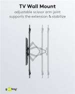 Goobay TV wall mount Pro FULLMOTION (XL) for TVs from 43 to 100 inch (109-254 cm), fully mobile (swivel and tilt) up to 60 kg