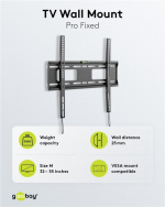 Goobay TV wall mount Pro FIXED (M) for TVs from 32 to 55 inch (81-140 cm) up to 50 kg