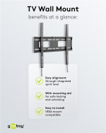 Goobay TV wall mount Pro FIXED (M) for TVs from 32 to 55 inch (81-140 cm) up to 50 kg